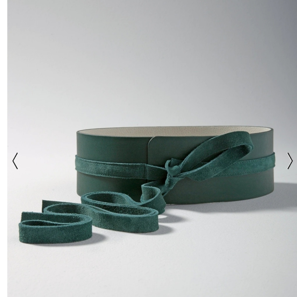 Whbm deep mineral green obi belt M/L